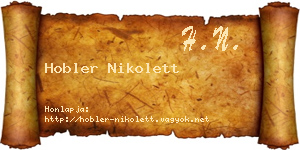 Hobler Nikolett névjegykártya
